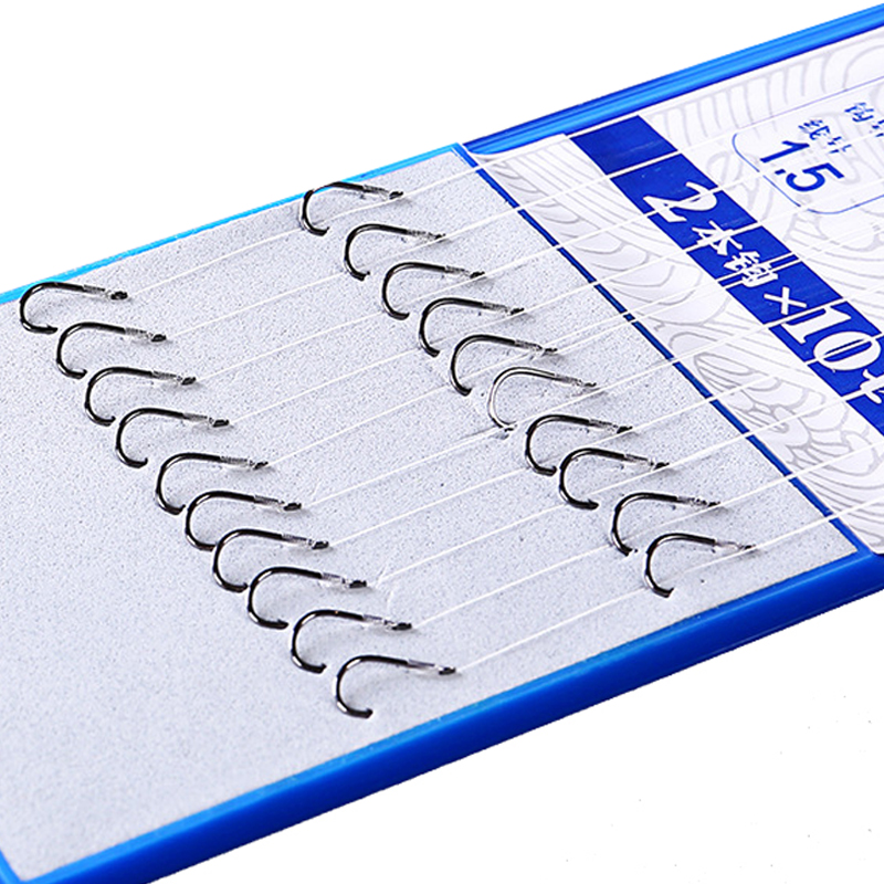 Fishing Hook Barbless - 10 pair Fishing Hooks With Tippet