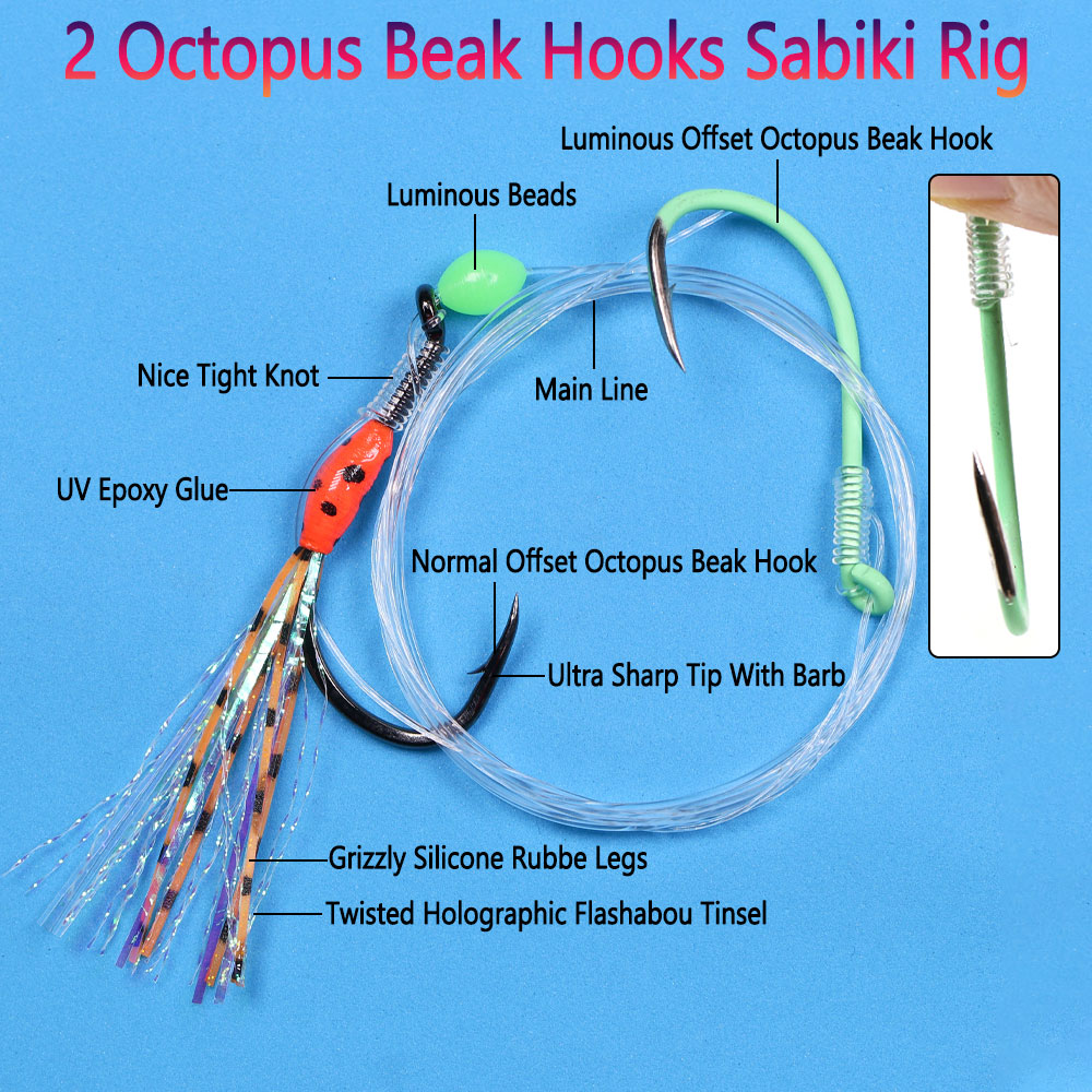 Bimoo Saltwater Fishing 2 Octo - Fishing Hook Offset recension och pris